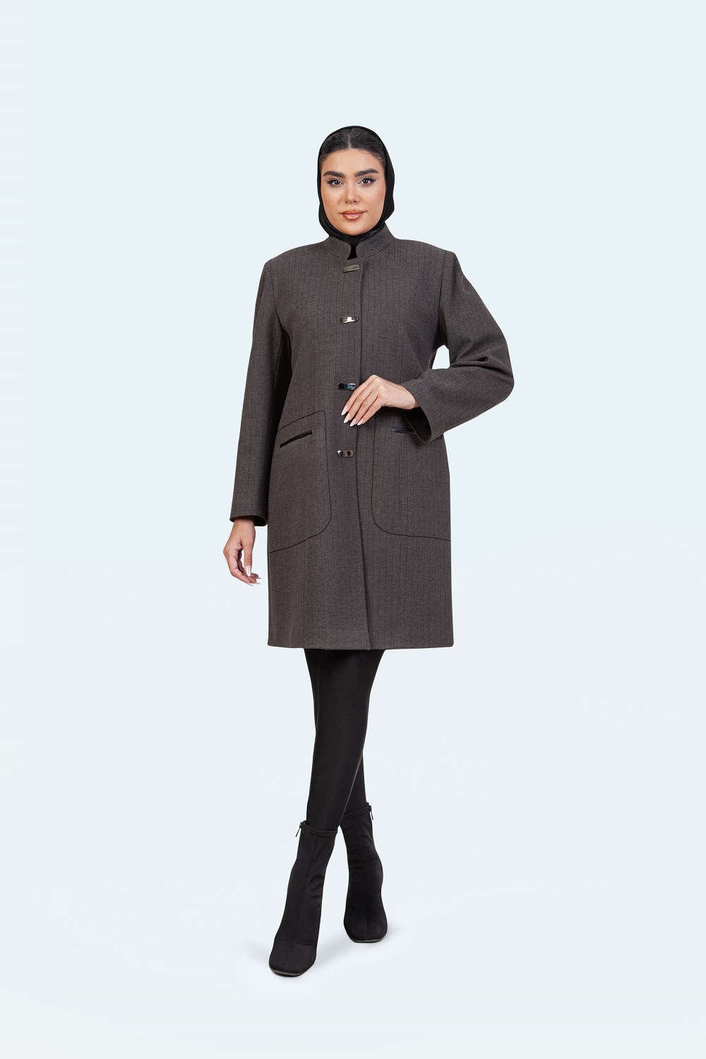 افوتر کجراه یقه ایستاده دمسه دوزی سوگل