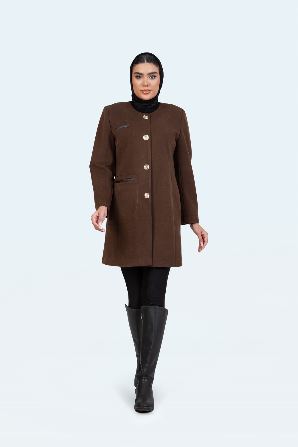 فوتر یقه گرد جیب یک طرفه دمسه دوزی نازیلا