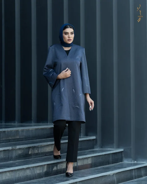 ملانژساده یقه هفت پیش آستین گلدوزی روزا - تصویر 7