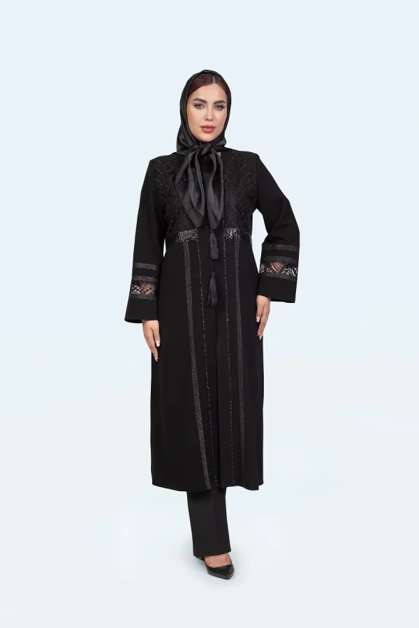 کرپ مرویجت بلند یقه هفت آنوشا - تصویر 5