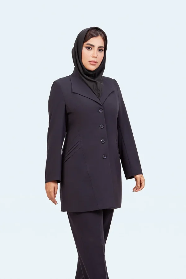 کت شلوار یقه آمریکایی جیب پیله - تصویر 5