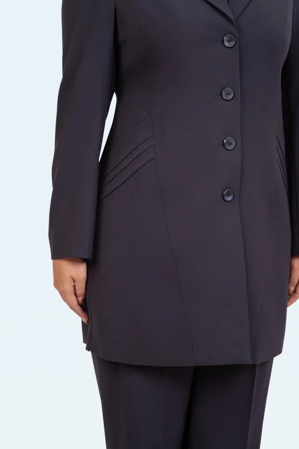 کت شلوار یقه آمریکایی جیب پیله - تصویر 3