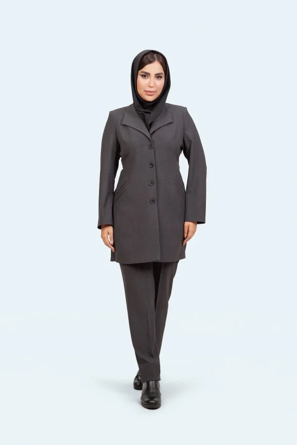 کت شلوار یقه آمریکایی جیب پیله - تصویر 8