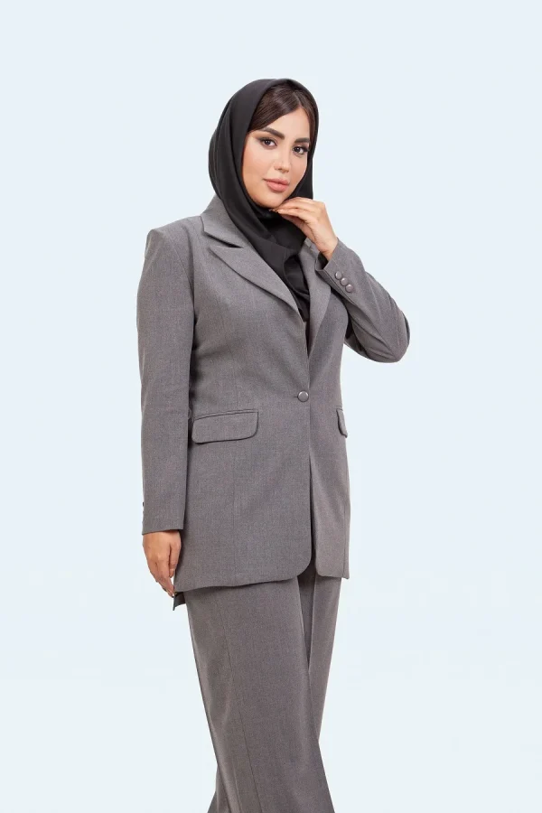کت شلوار یقه بلیزر تک دکمه - تصویر 3