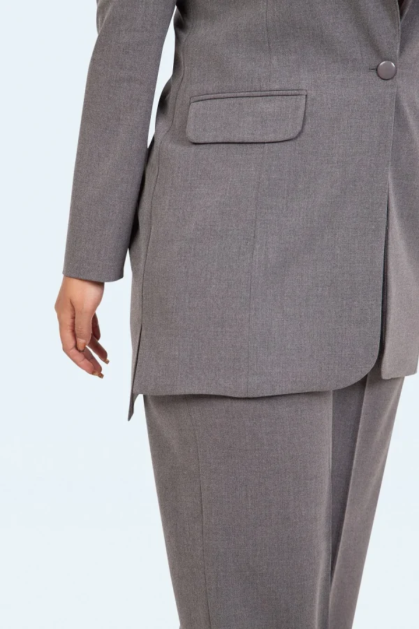 کت شلوار یقه بلیزر تک دکمه - تصویر 5