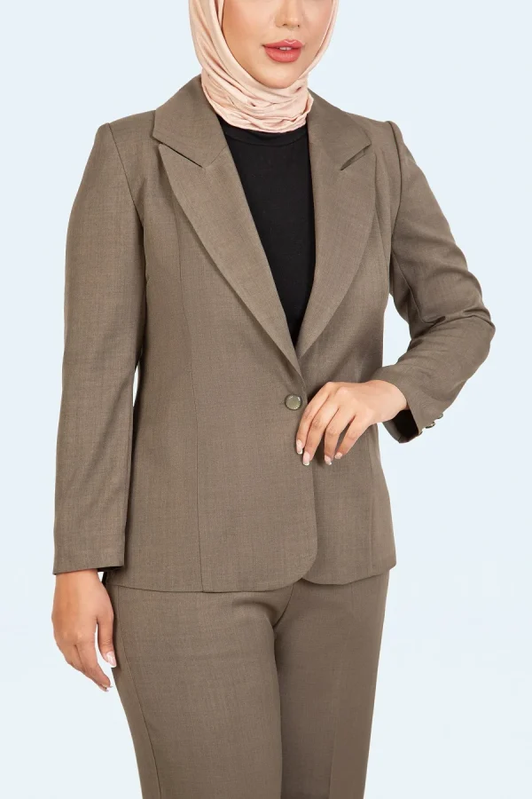 کت شلوار یقه بلیزر تک دکمه - تصویر 3