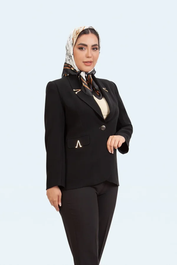 کت یقه آرشال تک دکمه یراق دار پریسا - تصویر 2