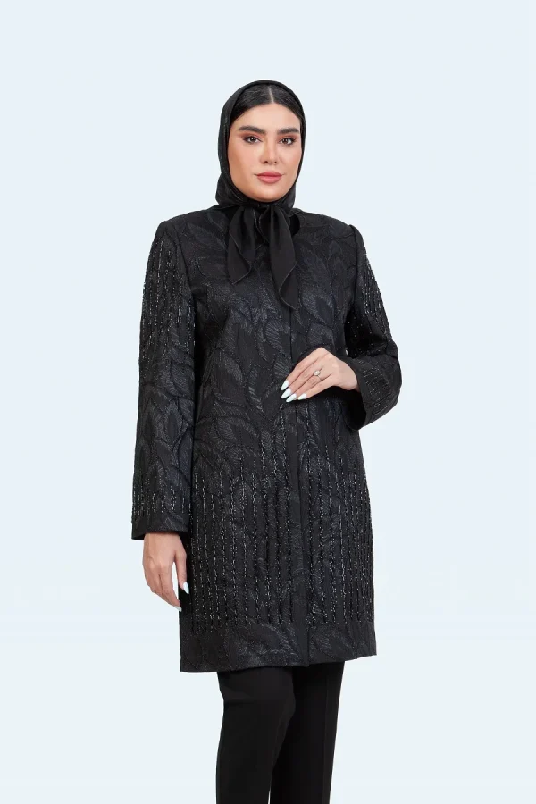 ژاکارد یقه گرد سنگدوزی ابشاری ستایش - تصویر 4