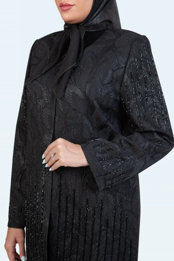 ژاکارد یقه گرد سنگدوزی ابشاری ستایش - تصویر 2