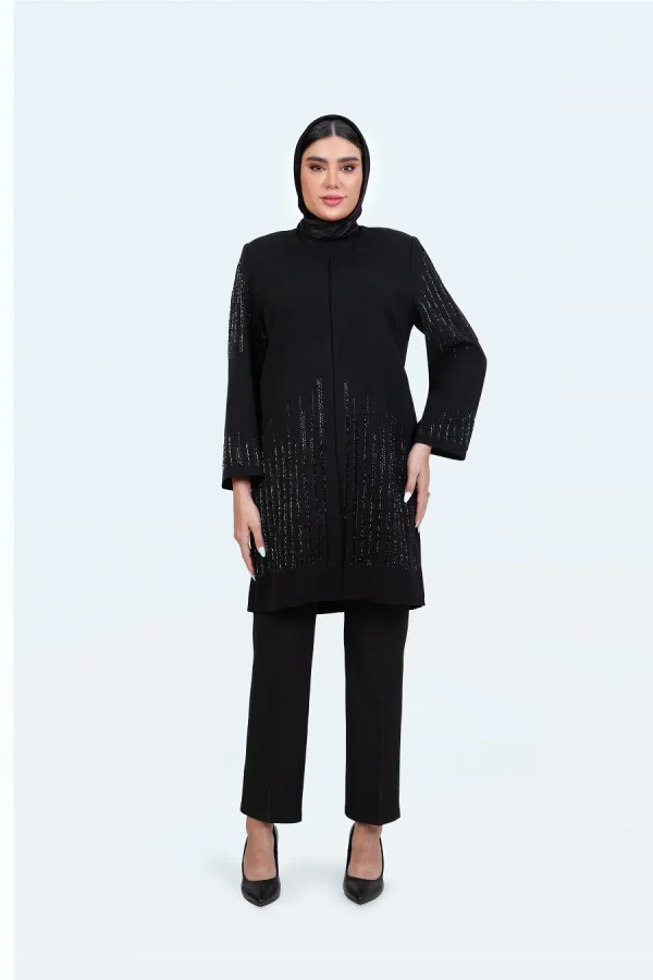 کرپ یقه گرد سنگدوزی آبشاری آمیتیس - تصویر 2