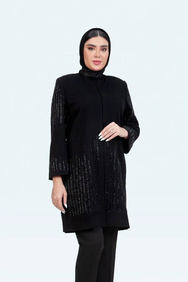 کرپ یقه گرد سنگدوزی آبشاری آمیتیس - تصویر 3