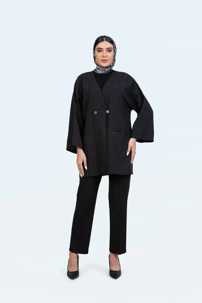 صوفیا راه درشت دوجیب دودکمه تیانارنگ مشکی